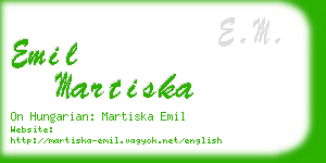 emil martiska business card